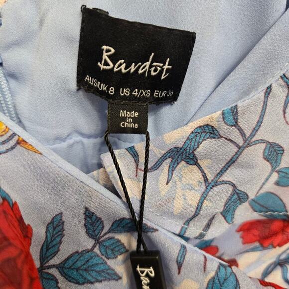 NWT Bardot Womens Floral High-Low Cold Shoulder Wrap Dress 4 Boho Cottagecore - Picture 9 of 12